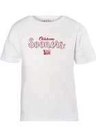 Oklahoma Sooners Girls White Tonic Script Short Sleeve Tee