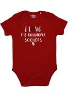 Oklahoma Sooners Baby Cardinal Otis I love Short Sleeve One Piece