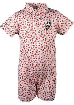 Ohio State Buckeyes Baby Red Earnest Fball Short Sleeve One Piece Polo