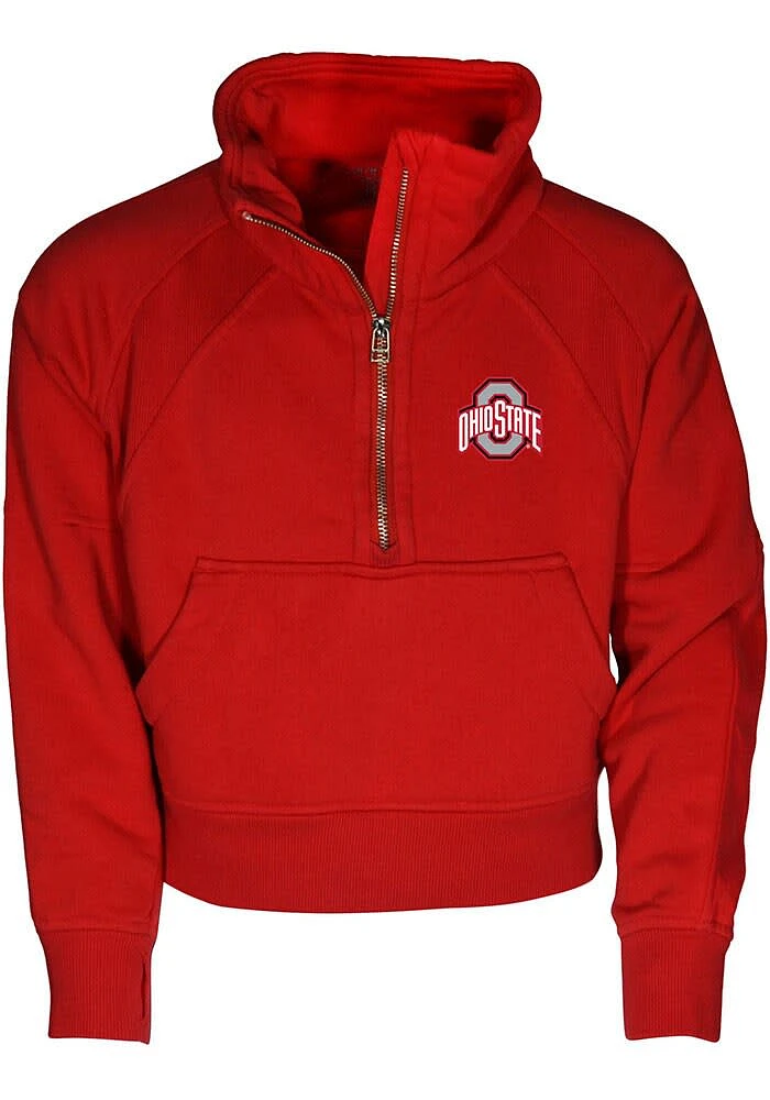 Ohio State Buckeyes Girls Red Dawn LS Tops Qtr Zip