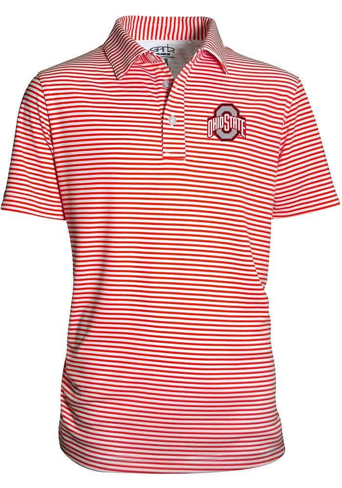 Ohio State Buckeyes Youth Red Carson Short Sleeve Polo Shirt