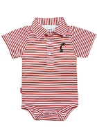 Cincinnati Bearcats Baby Red Carson Striped Short Sleeve One Piece Polo