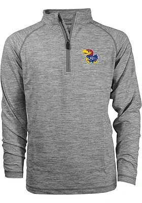 Kansas Jayhawks Youth Grey Matthew Shirt Long Sleeve Quarter Zip