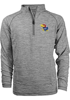Kansas Jayhawks Youth Grey Matthew Shirt Long Sleeve Quarter Zip