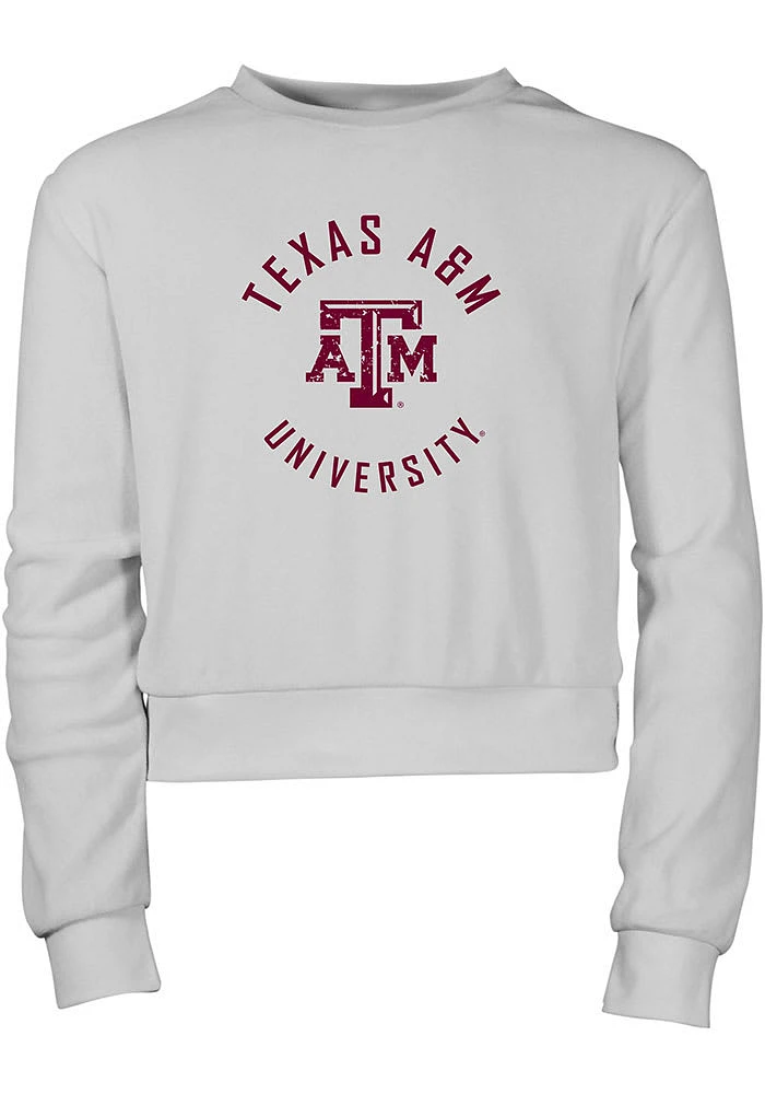 Texas A&M Aggies Girls Grey Sloan Long Sleeve Sweatshirt