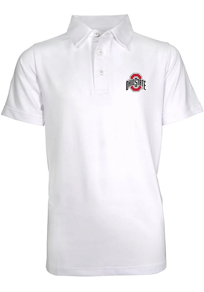 Ohio State Buckeyes Youth White Blake Short Sleeve Polo Shirt