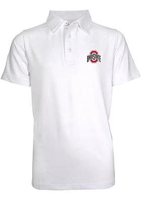 Ohio State Buckeyes Youth White Blake Short Sleeve Polo Shirt