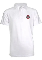 Ohio State Buckeyes Youth White Blake Short Sleeve Polo Shirt