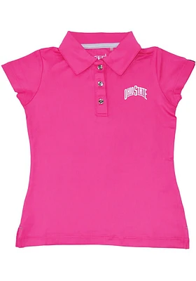 Ohio State Buckeyes Toddler Girls Pink Brighton Polo Short Sleeve T-Shirt