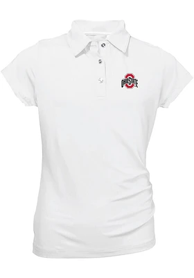 Ohio State Buckeyes Youth White Brighton Short Sleeve Polo Shirt