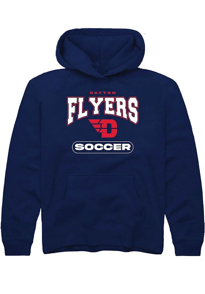 Rally Dayton Flyers Youth Navy Blue Soccer Long Sleeve Hoodie