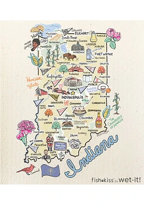Indiana state map design Towel