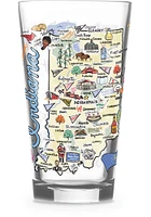 Indiana state map design Pint Glass