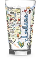 Indiana state map design Pint Glass