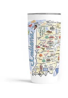 Indiana state map design Stainless Steel Tumbler - White