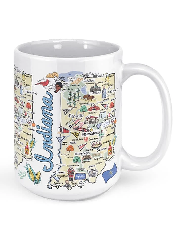 Indiana 15 oz. Ceramic Mug - White