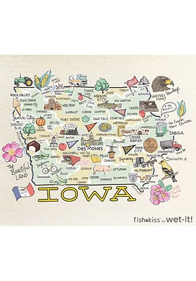 Iowa state map design Towel