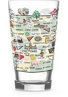Iowa state map design Pint Glass