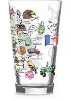 Iowa state map design Pint Glass