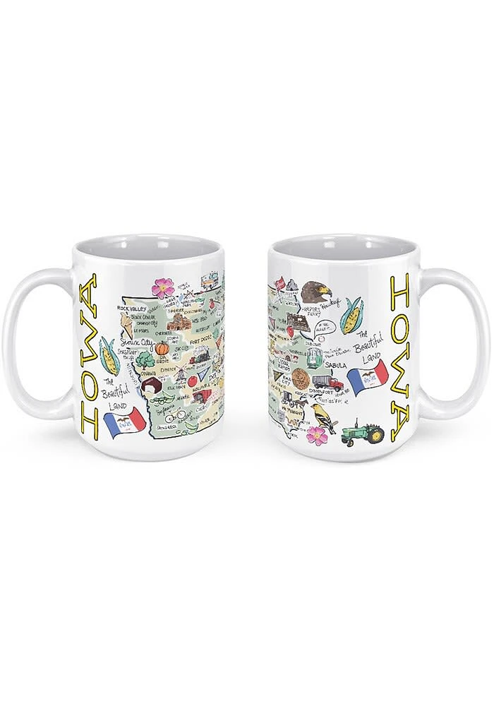 Iowa 15 oz. Ceramic Mug - White