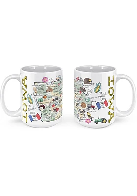 Iowa 15 oz. Ceramic Mug - White