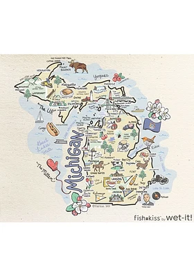 Michigan state map design Towel