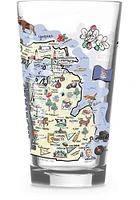 Michigan state map design Pint Glass - White