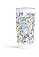 Michigan state map design Stainless Steel Tumbler - White
