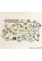 Kansas state map design Towel