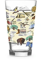Kansas state map design Pint Glass - White