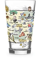 Kansas state map design Pint Glass - White