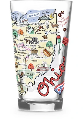 Ohio state map design Pint Glass