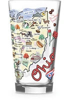 Ohio state map design Pint Glass