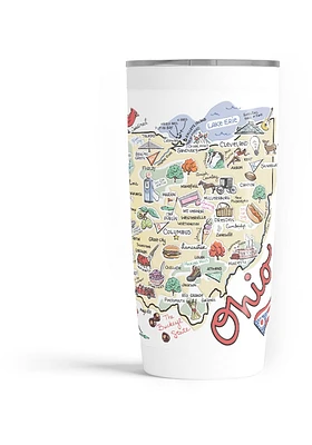 Ohio state map design Stainless Steel Tumbler - White