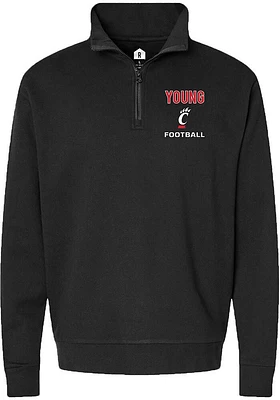 Brady Young  Rally Cincinnati Bearcats Mens NIL Embroidered Long Sleeve Qtr Zip Pullover