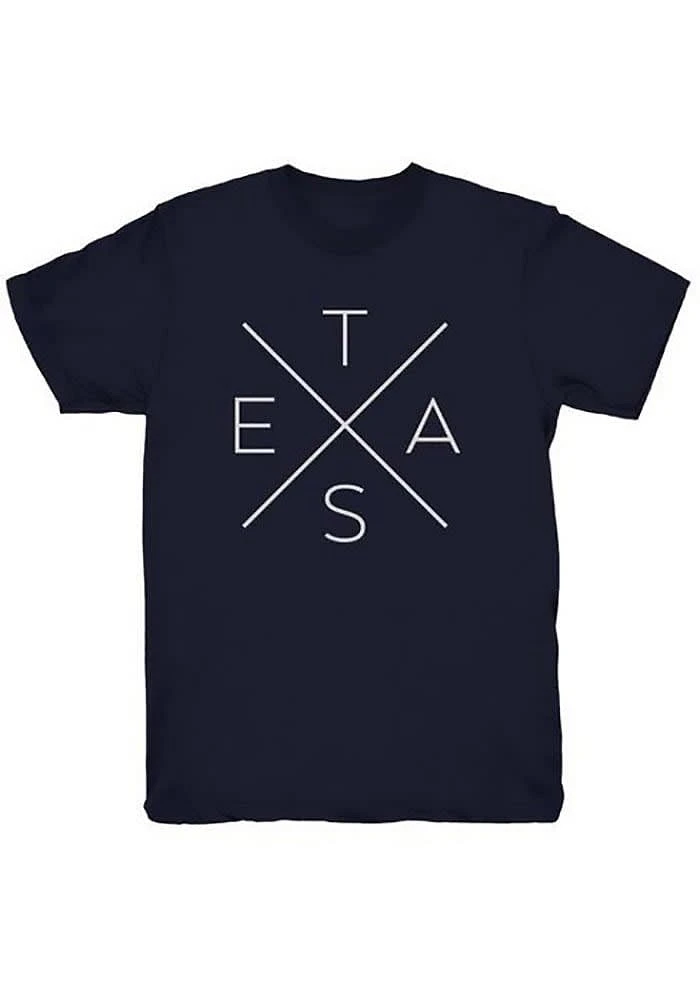 Texas Navy Blue Big X Short Sleeve Fashion T Shirt