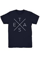 Texas Navy Blue Big X Short Sleeve Fashion T Shirt