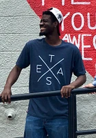 Texas Navy Blue Big X Short Sleeve Fashion T Shirt
