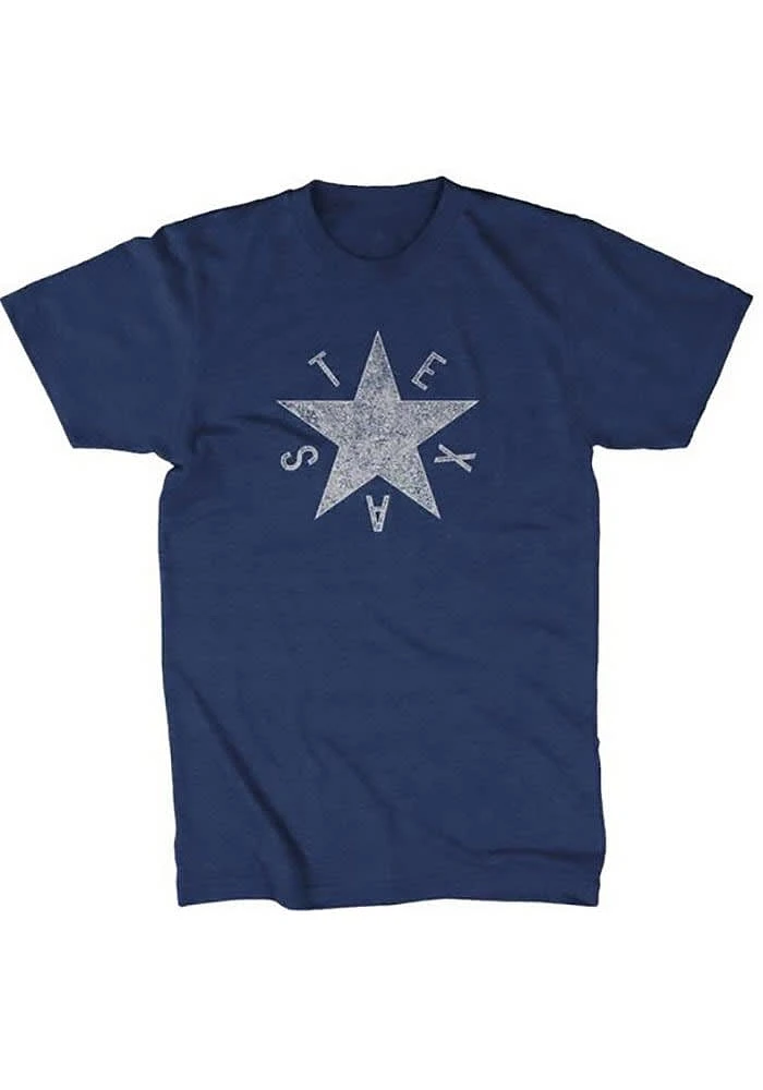 Texas Navy Blue DeZavala Star Flag Short Sleeve Fashion T Shirt
