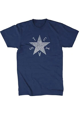 Texas Navy Blue DeZavala Star Flag Short Sleeve Fashion T Shirt