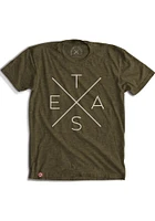Texas Olive Big X Short Sleeve Fashion T Shirt