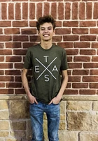 Texas Olive Big X Short Sleeve Fashion T Shirt