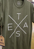 Texas Olive Big X Short Sleeve Fashion T Shirt