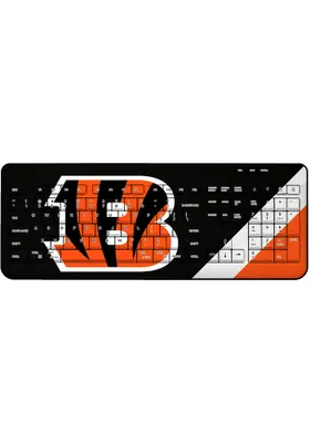 Cincinnati Bengals Stripe Wireless USB Keyboard Computer Accessory