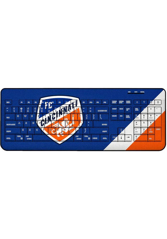 FC Cincinnati Stripe Wireless USB Keyboard Computer Accessory