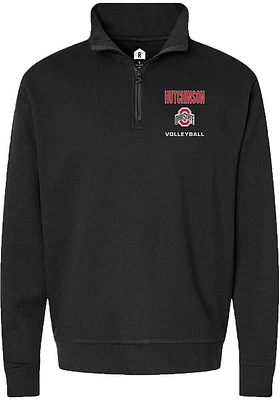 Ben Hutchinson Mens Rally Black Ohio State Buckeyes NIL Embroidered Qtr Zip Pullover