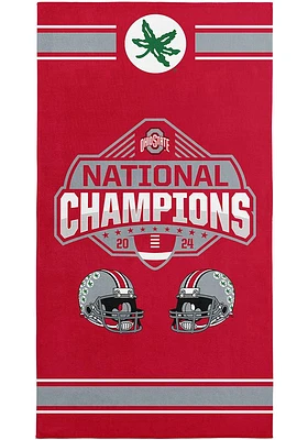 Ohio State Buckeyes 2024 Football National Champions Parallel 30X60 Beach Towel