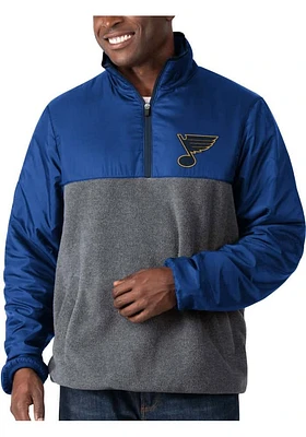 St Louis Blues Mens Blue Advance Long Sleeve Qtr Zip Pullover