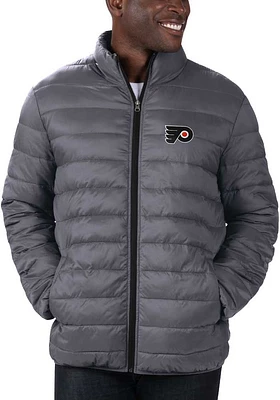 Mens Philadelphia Flyers Yard Line Heavyweight Jacket - Charcoal