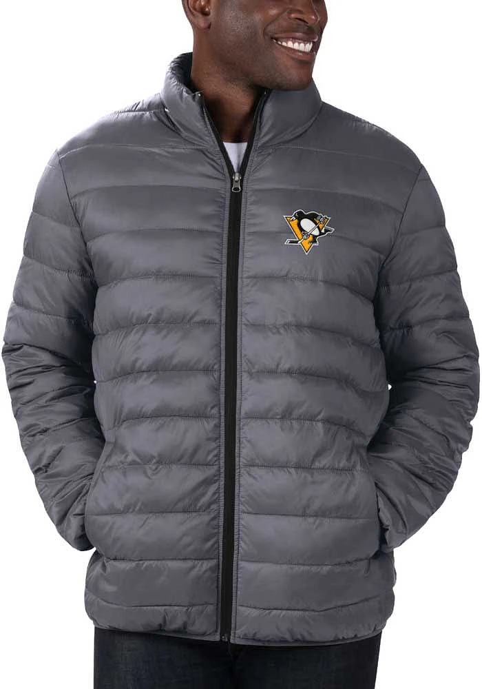 Mens Pittsburgh Penguins Yard Line Heavyweight Jacket - Black
